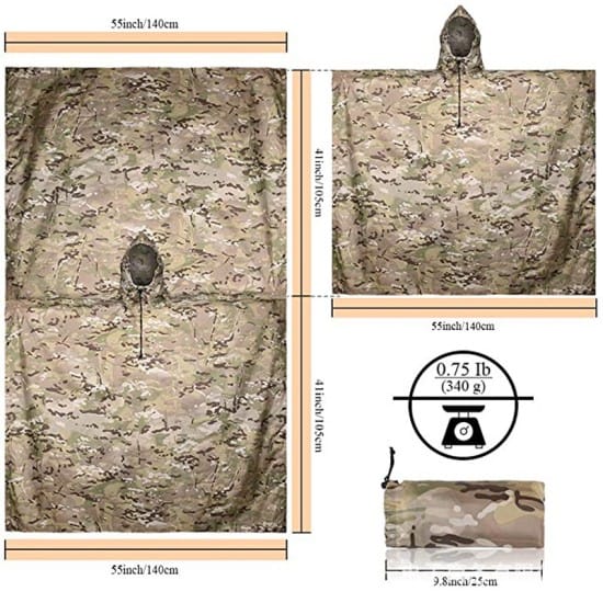 Military Camouflage Rain Poncho 001 image 4